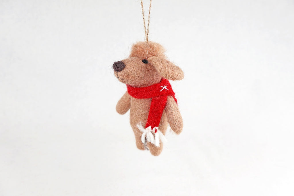 Weihnachtsanhänger Hund Pudel I Filz Christbaumschmuck I Weihnachtsdeko I Weihnachtlicher Hund