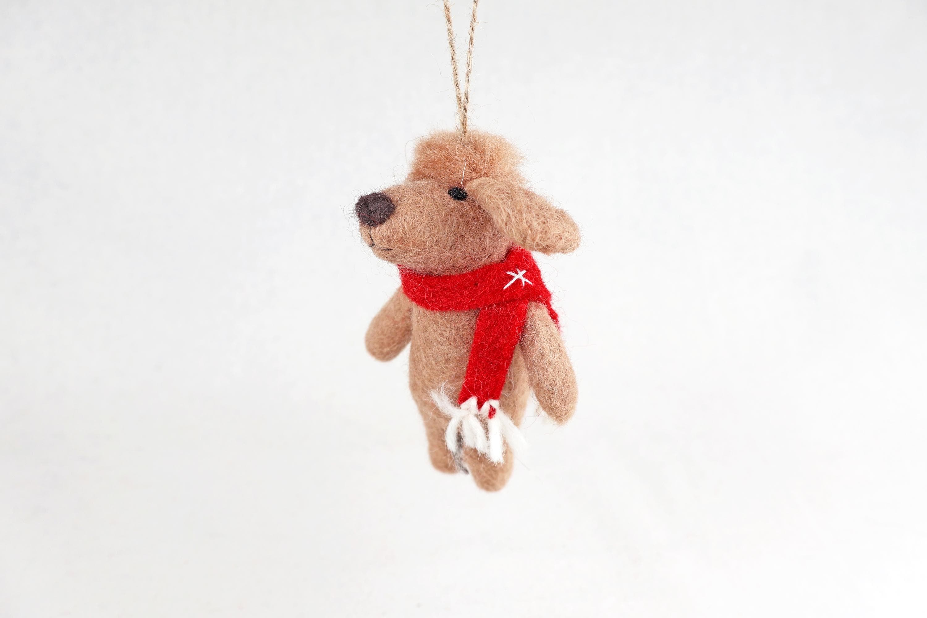 Weihnachtsanhänger Hund Pudel I Filz Christbaumschmuck I Weihnachtsdeko I Weihnachtlicher Hund