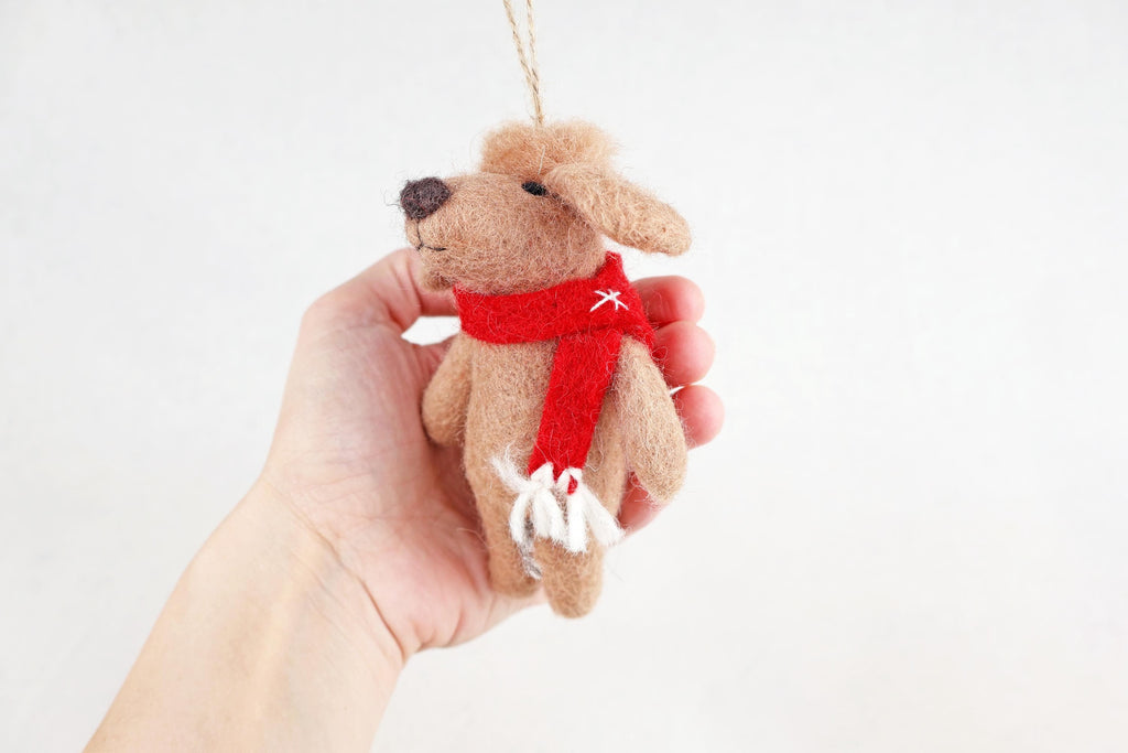 Weihnachtsanhänger Hund Pudel I Filz Christbaumschmuck I Weihnachtsdeko I Weihnachtlicher Hund