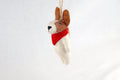 Weihnachtsanhänger Hund braun weiß I Filz Christbaumschmuck I Weihnachtsdeko I Hund mit Halsband und Glocke