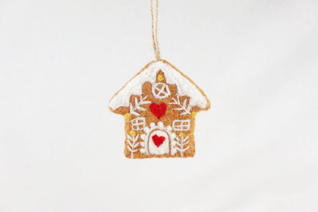 Weihnachtsanhänger Lebkuchenhaus mit Herz I Christbaumschmuck Weihnachtsdeko I Winterdeko I Weihnachtsbaum I Lebkuchen