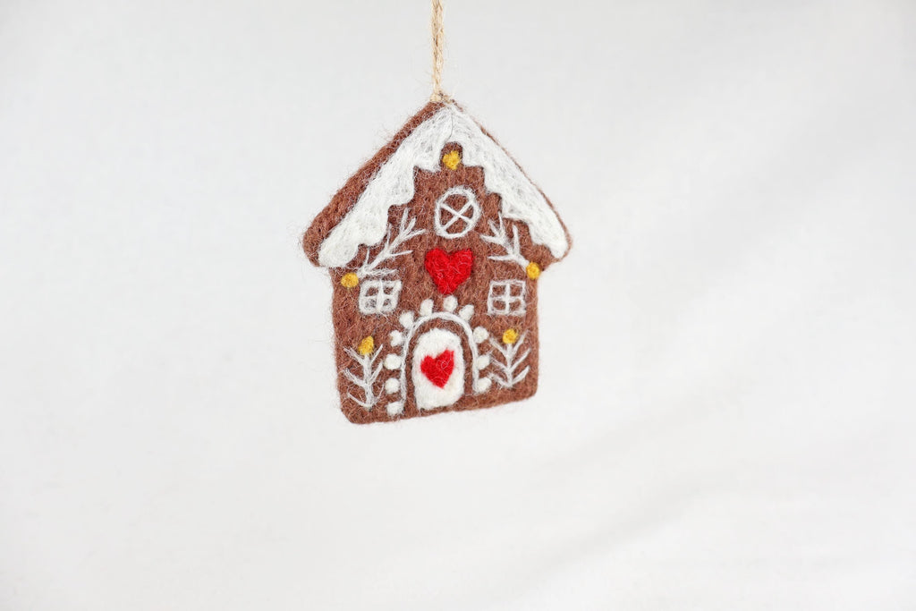 Weihnachtsanhänger Lebkuchenhaus mit Herz I Christbaumschmuck Weihnachtsdeko I Winterdeko I Weihnachtsbaum I Lebkuchen