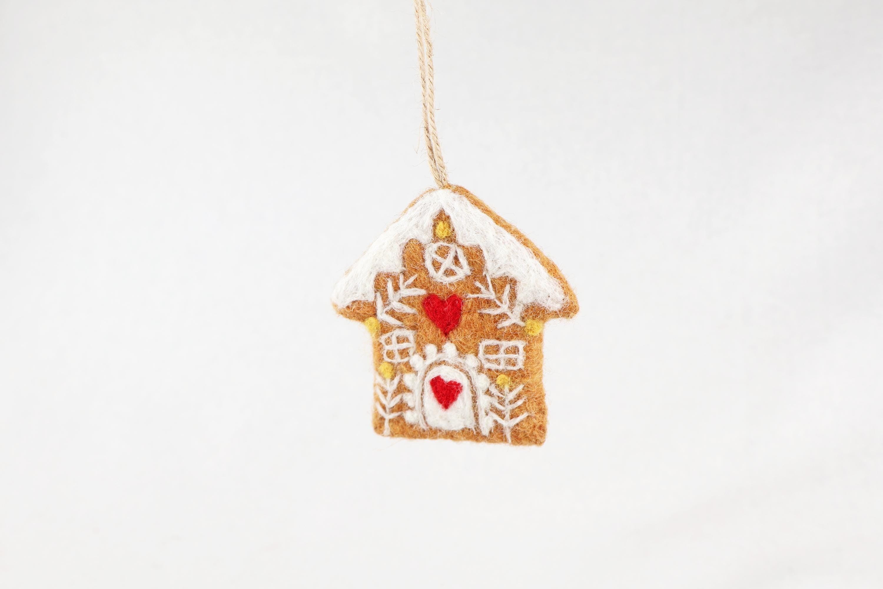 Weihnachtsanhänger Lebkuchenhaus mit Herz I Christbaumschmuck Weihnachtsdeko I Winterdeko I Weihnachtsbaum I Lebkuchen