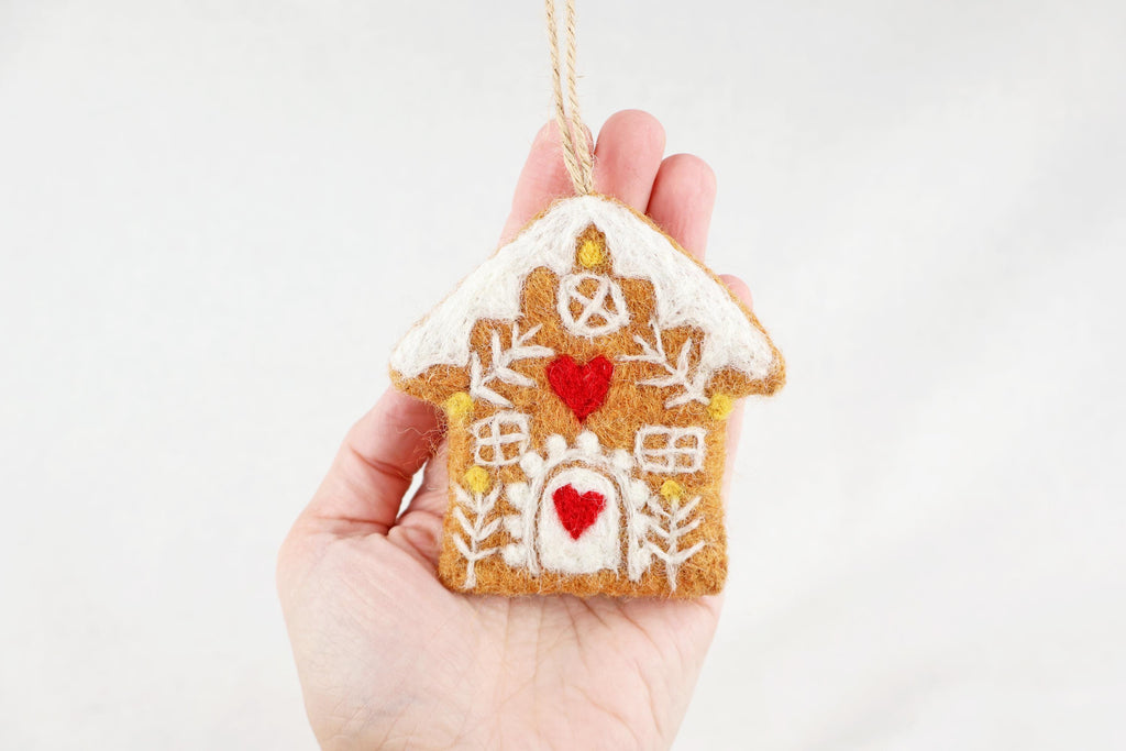 Weihnachtsanhänger Lebkuchenhaus mit Herz I Christbaumschmuck Weihnachtsdeko I Winterdeko I Weihnachtsbaum I Lebkuchen