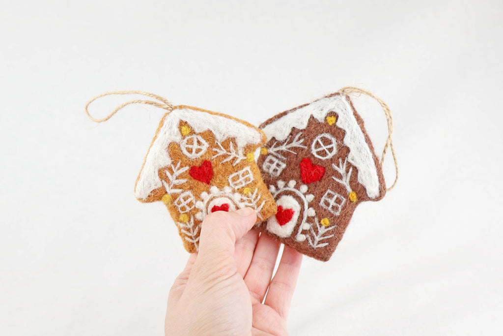 Weihnachtsanhänger Lebkuchenhaus mit Herz I Christbaumschmuck Weihnachtsdeko I Winterdeko I Weihnachtsbaum I Lebkuchen