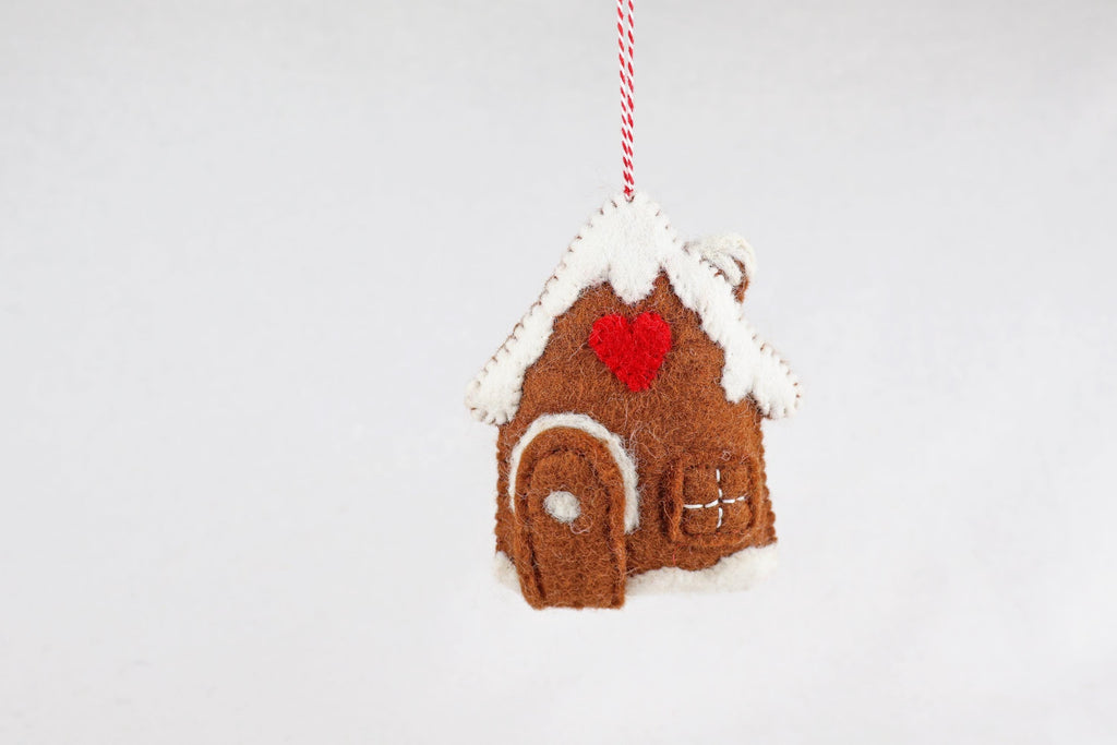 Weihnachtsanhänger Lebkuchenhaus mit Herz I Christbaumschmuck Weihnachtsdeko I Winterdeko I Weihnachtsbaum I Lebkuchen