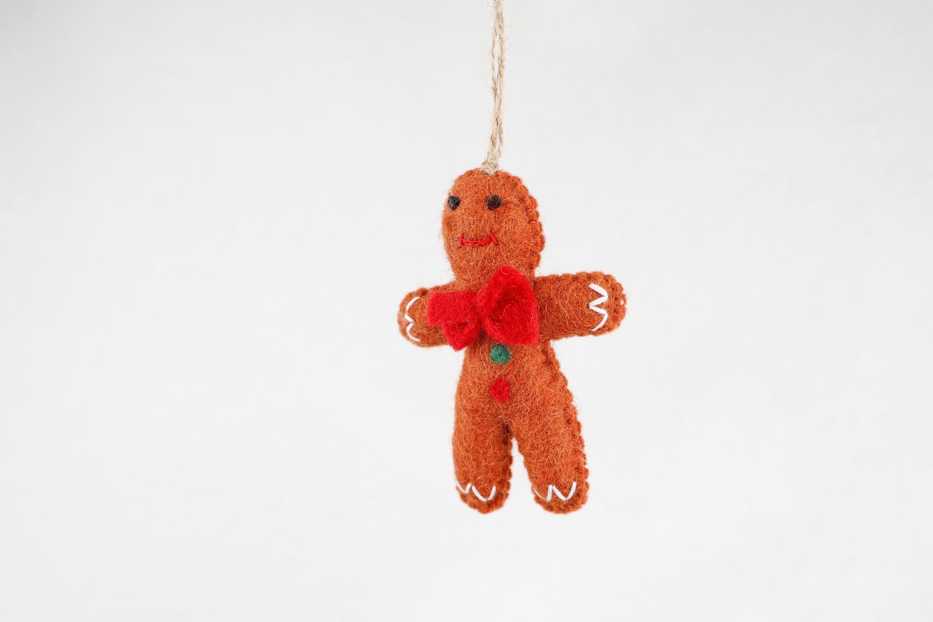 Weihnachtsanhänger Lebkuchenmann mit roter Schleife I Christbaumschmuck Weihnachtsdeko I Winterdeko I Weihnachtsbaum I Lebkuchen