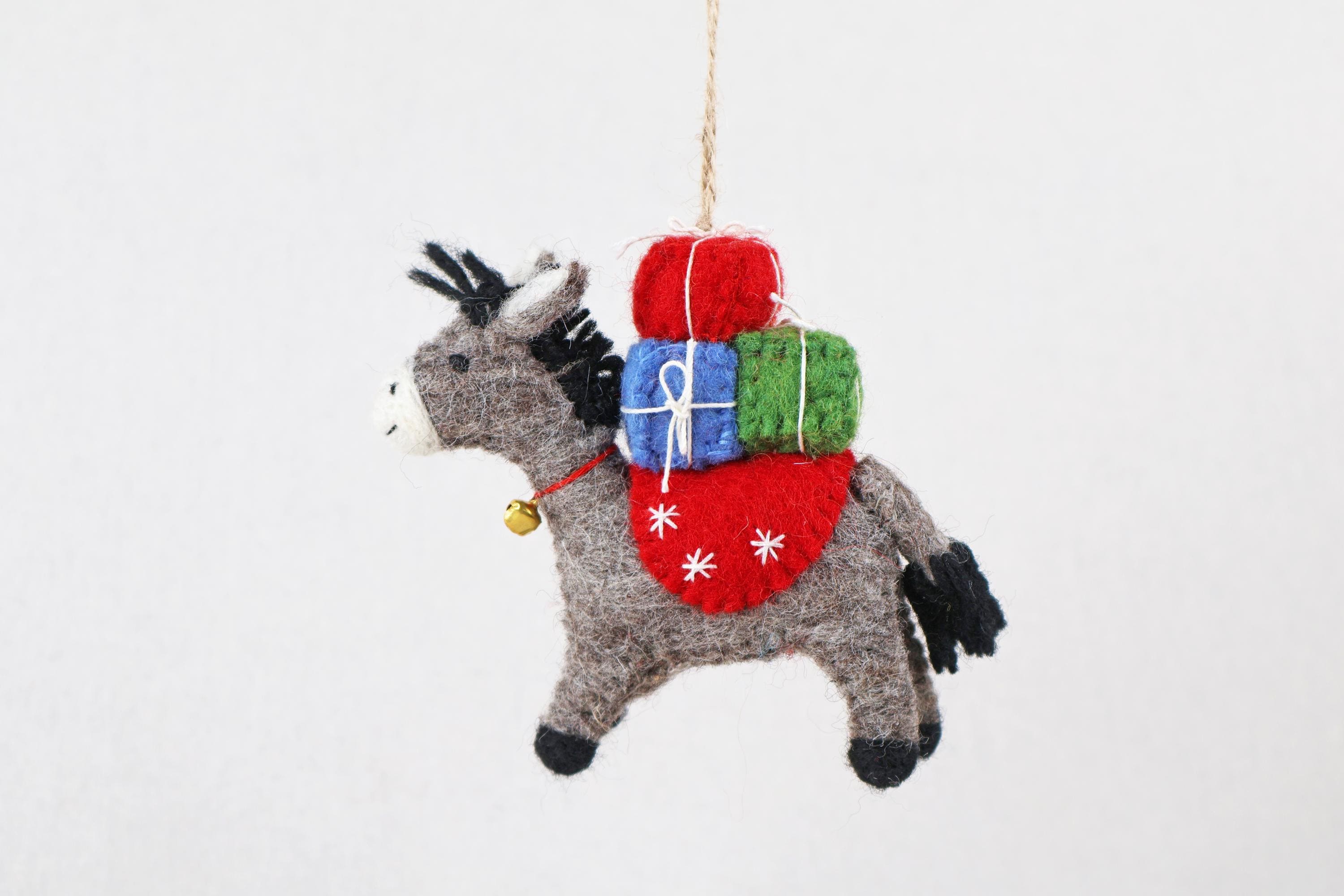 Weihnachtsanhänger Esel I Weihnachtsschmuck Esel I Filz I Weihnachtsbaum I Christbaumschmuck I Weihnachtsdeko