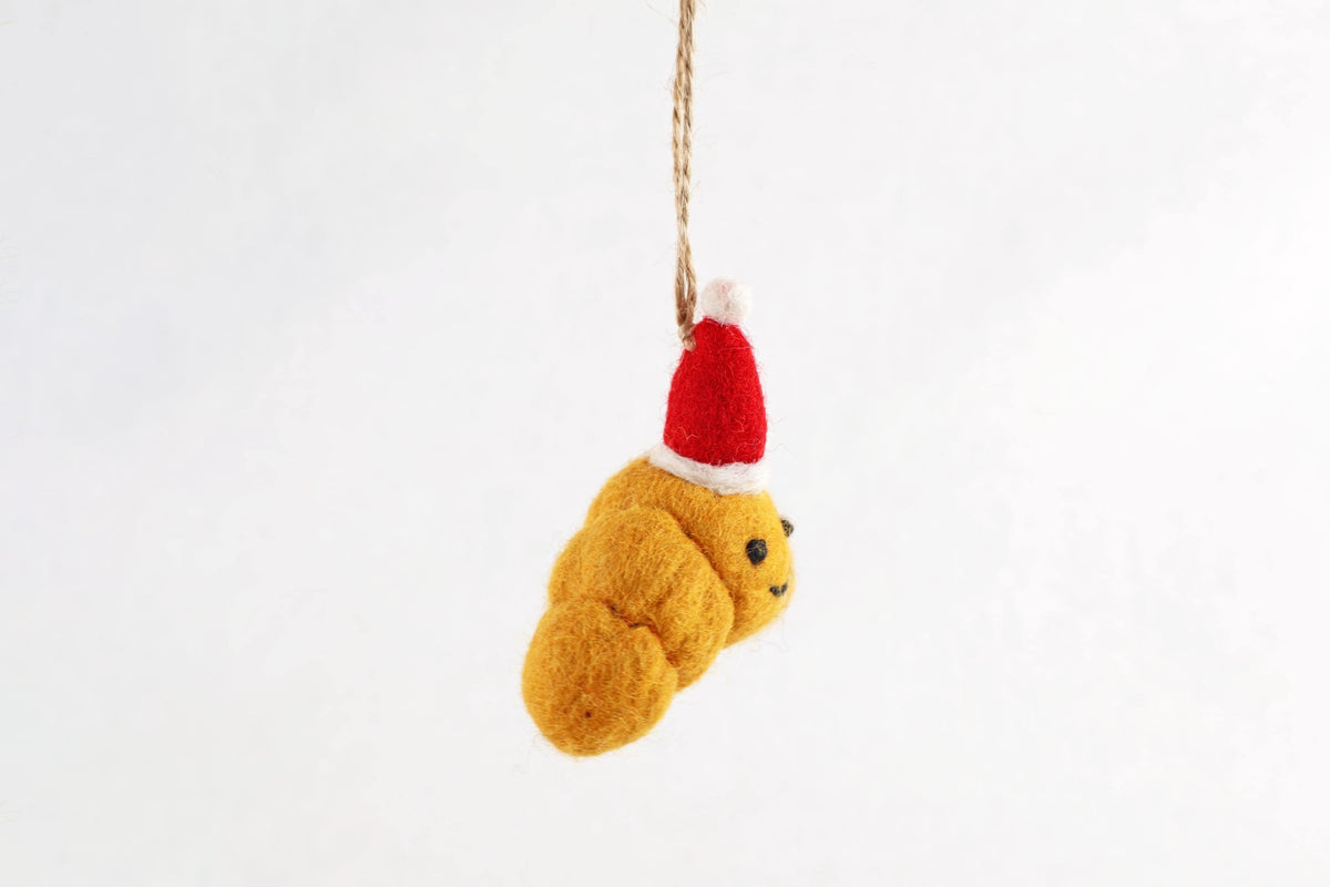 Weihnachtsanhänger Croissant I Filz Christbaumschmuck I Weihnachtsdeko I Anhänger Weihnachten I Weihnachtsmann Croissant I handgefertigt