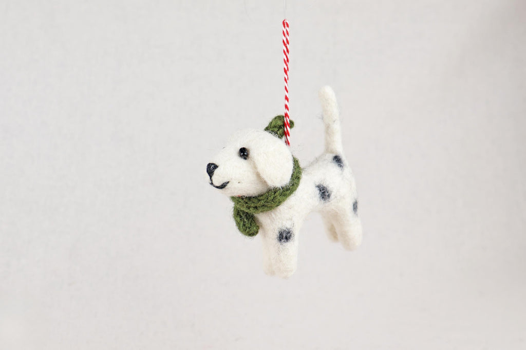 Weihnachtsanhänger Hund Dalmatiner I Filz Christbaumschmuck Weihnachtsdeko I Baumschmuck Hunde