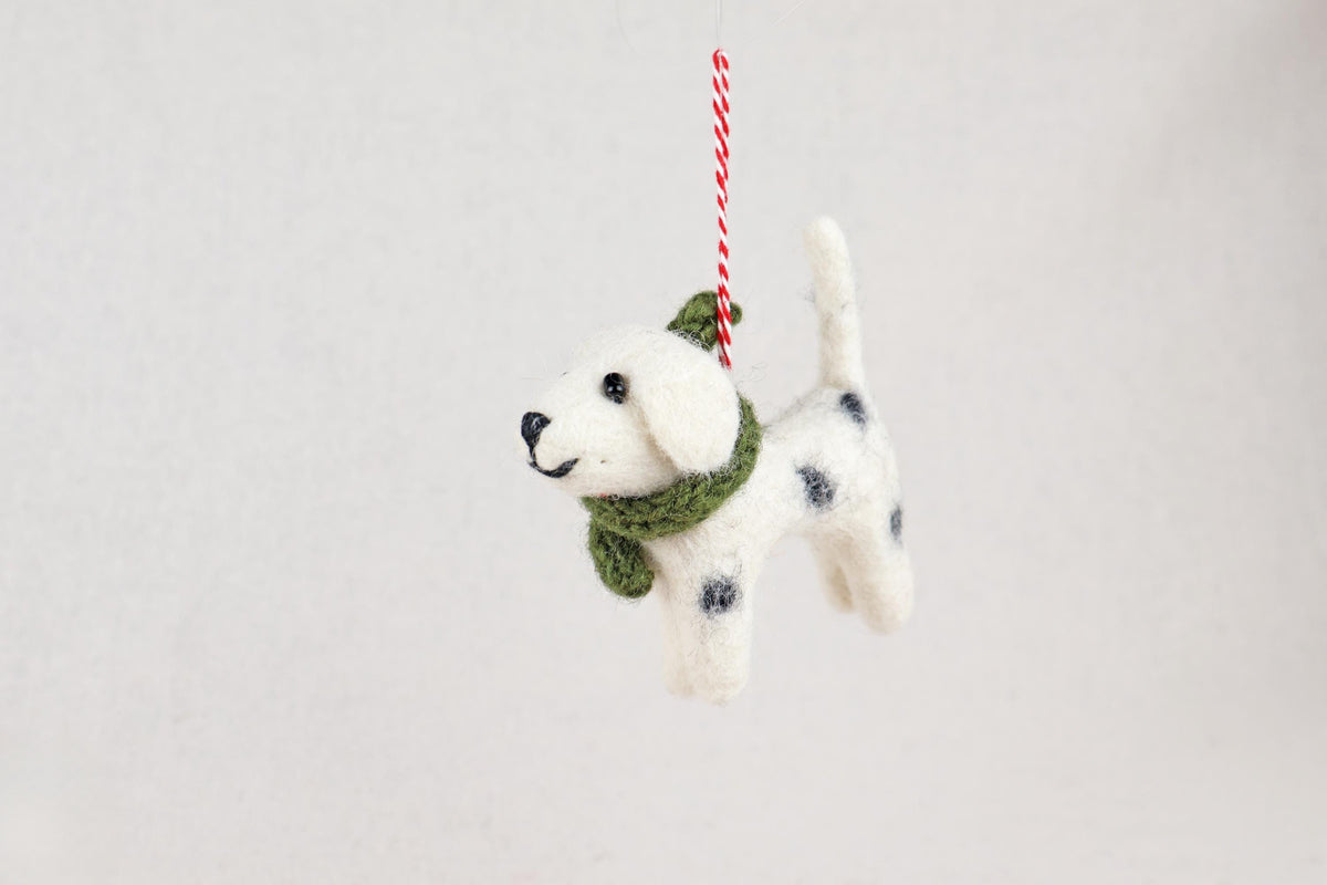 Weihnachtsanhänger Hund Dalmatiner I Filz Christbaumschmuck Weihnachtsdeko I Baumschmuck Hunde