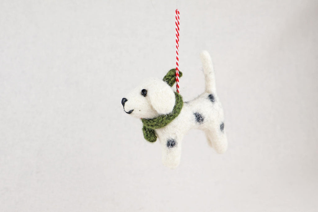 Weihnachtsanhänger Hund Dalmatiner I Filz Christbaumschmuck Weihnachtsdeko I Baumschmuck Hunde