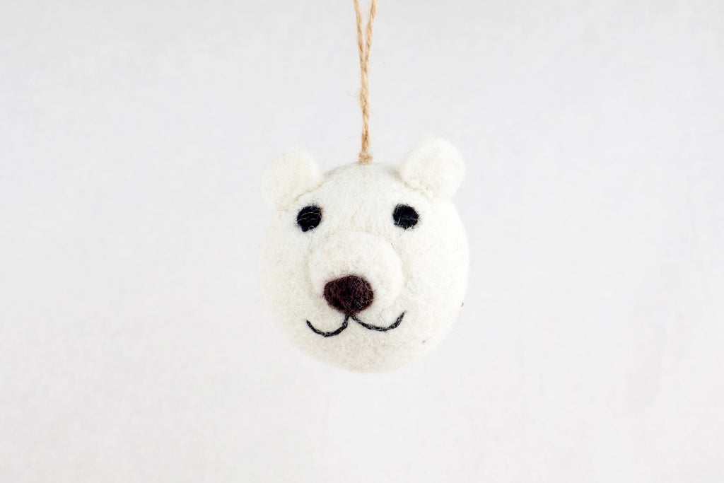 Weihnachtskugel Eisbär handgemacht I Weihnachtsdeko I Christmas I Kugeln handgemacht I Weihnachtsschmuck I Christbaumkugel Filz I