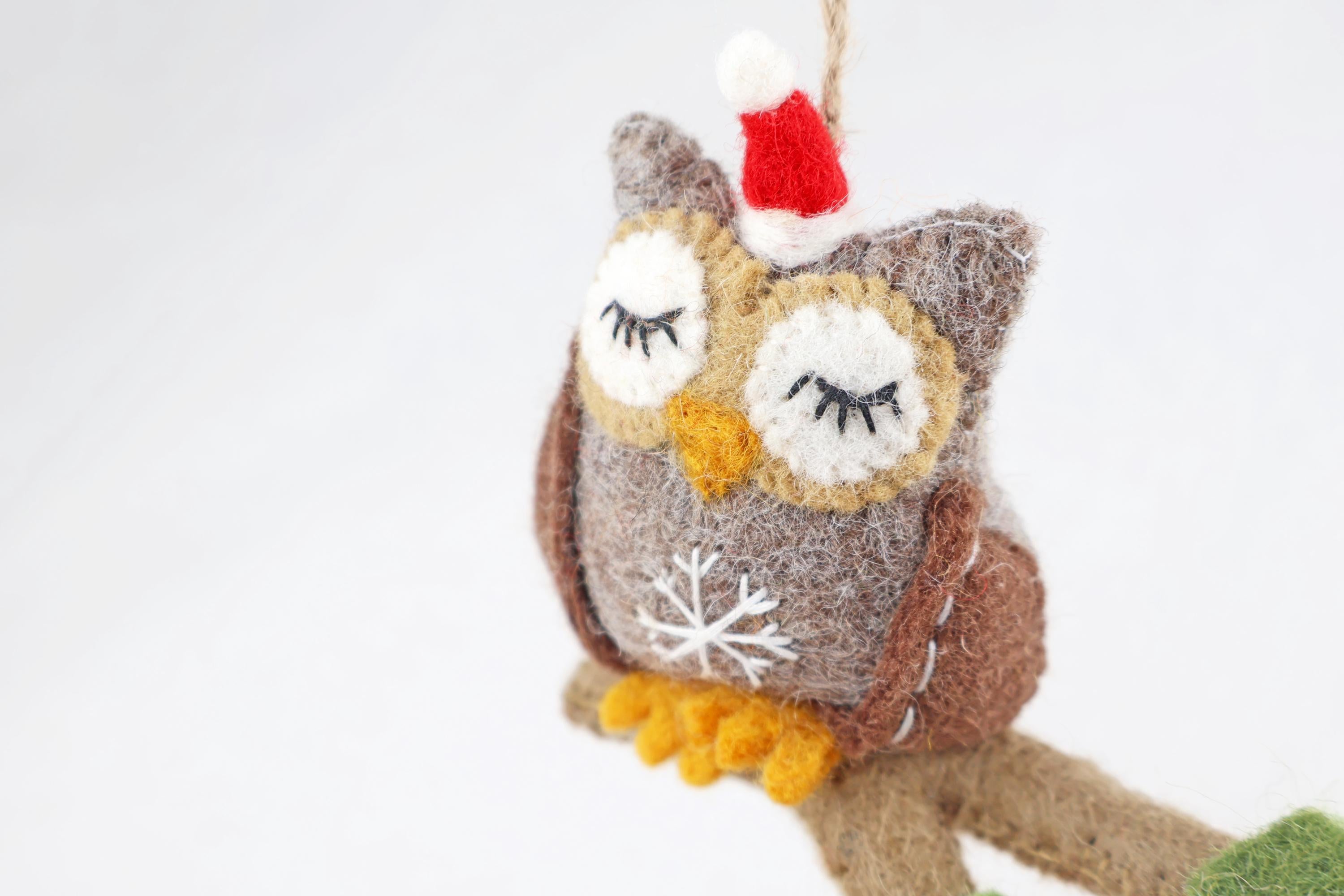 Weihnachtsanhänger Eule I Christbaumschmuck Weihnachtsdeko Winterdeko Weihnachtsbaum I Weihnachtseule