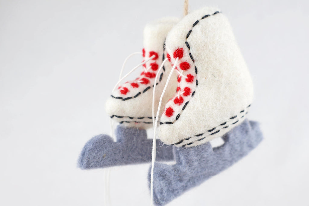 Weihnachtsbaum Anhänger Schlittschuhe I Deko aus Filz I Weihnachtsbaum I Anhänger aus Filz I Winterlicher Weihnachtsbaumschmuck