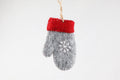 Weihnachtsanhänger Handschuh hellgrau mit rot I Christbaumschmuck Weihnachtsdeko I Weihnachtsbaum I Weihnachtsdeko I Schneeflocke I