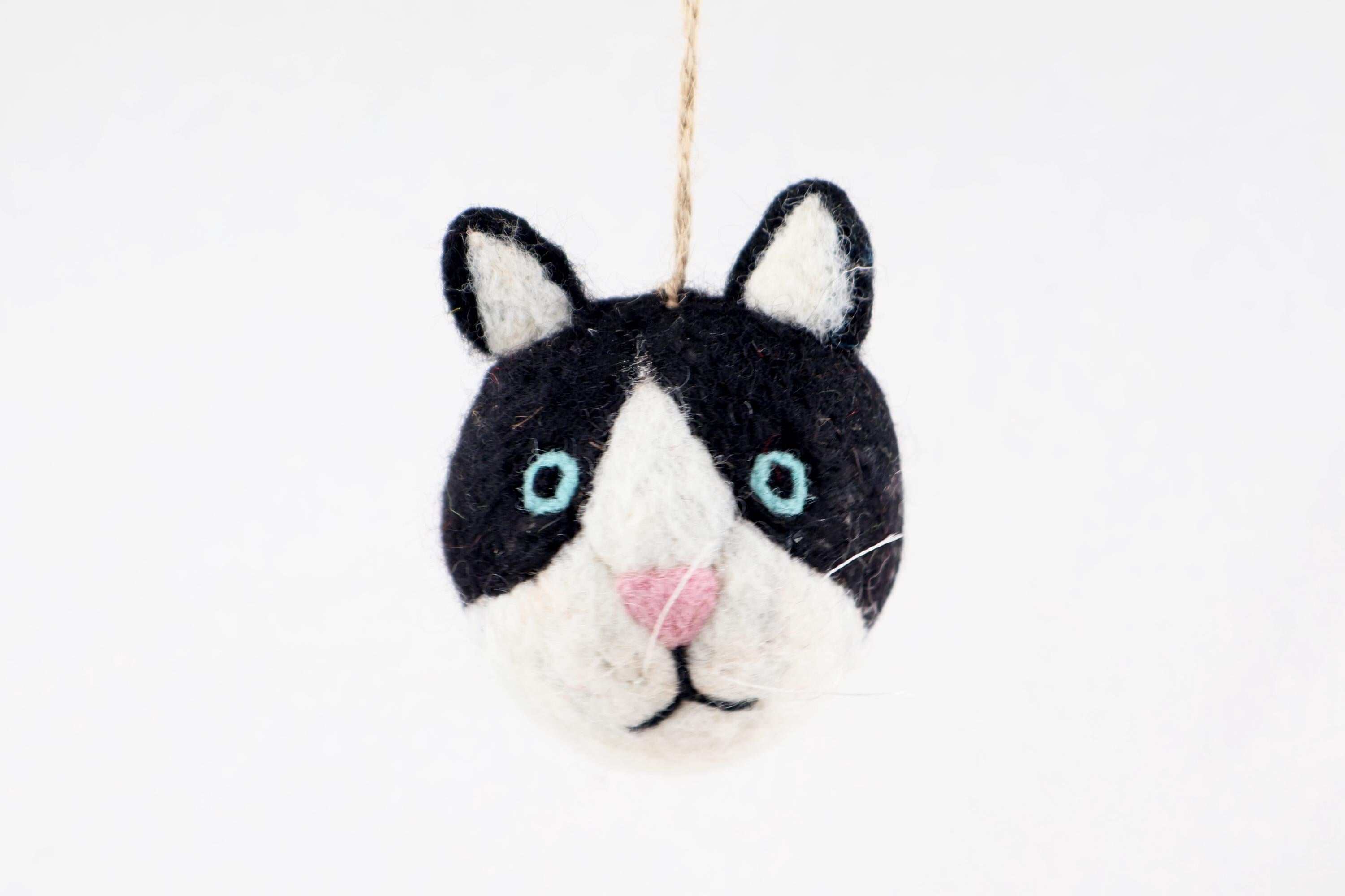 Weihnachtskugel Katze handgemacht I Weihnachtsdeko I Christmas I Kugeln handgemacht I Weihnachtsschmuck I Christbaumkugel Filz I