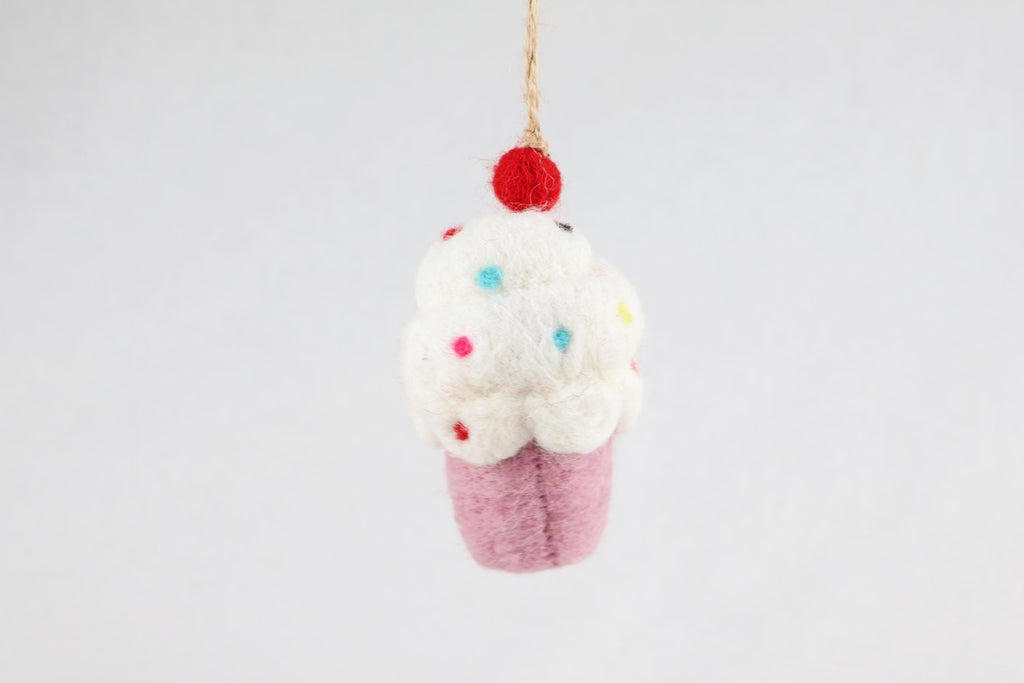Weihnachtsanhänger Cupcake I Filz Christbaumschmuck I Weihnachtsdeko I Anhänger Weihnachten I Donut Geschenkidee I Cupcake mit Streusel