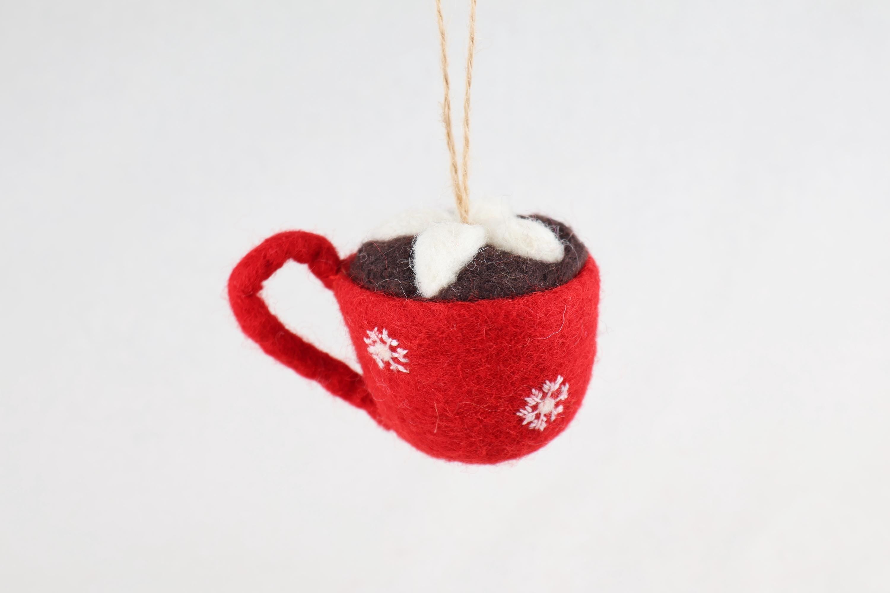 Weihnachtsanhänger Tasse I Christbaumschmuck Weihnachtsdeko I Winter Weihnachtsbaum I Weihnachtstasse Filz I weihnachtliche Kaffeetasse