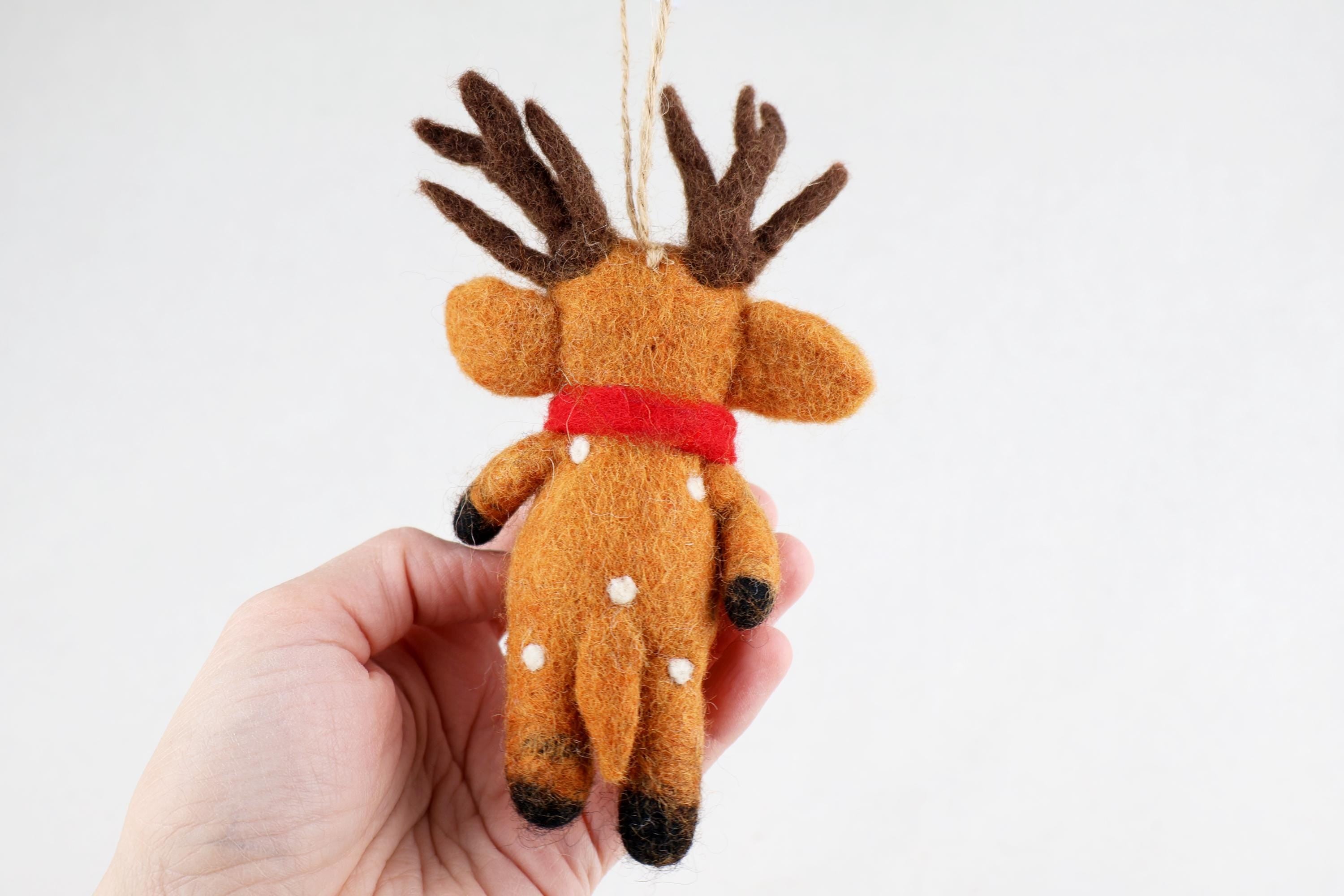 Weihnachtsanhänger Hirsch mit Schal I Christbaumschmuck I Weihnachtsdeko I Winter I Weihnachtsbaum I Hirsch aus Filz