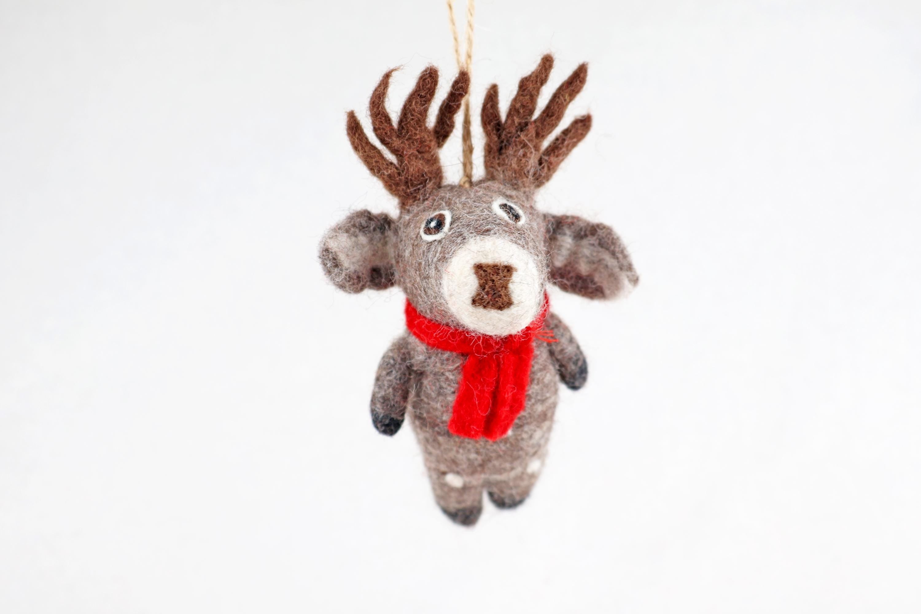 Weihnachtsanhänger Hirsch mit Schal I Christbaumschmuck I Weihnachtsdeko I Winter I Weihnachtsbaum I Hirsch aus Filz