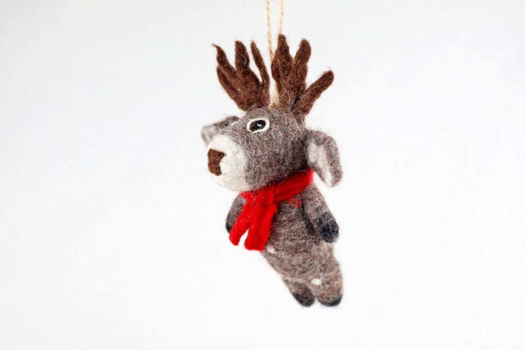 Weihnachtsanhänger Hirsch mit Schal I Christbaumschmuck I Weihnachtsdeko I Winter I Weihnachtsbaum I Hirsch aus Filz
