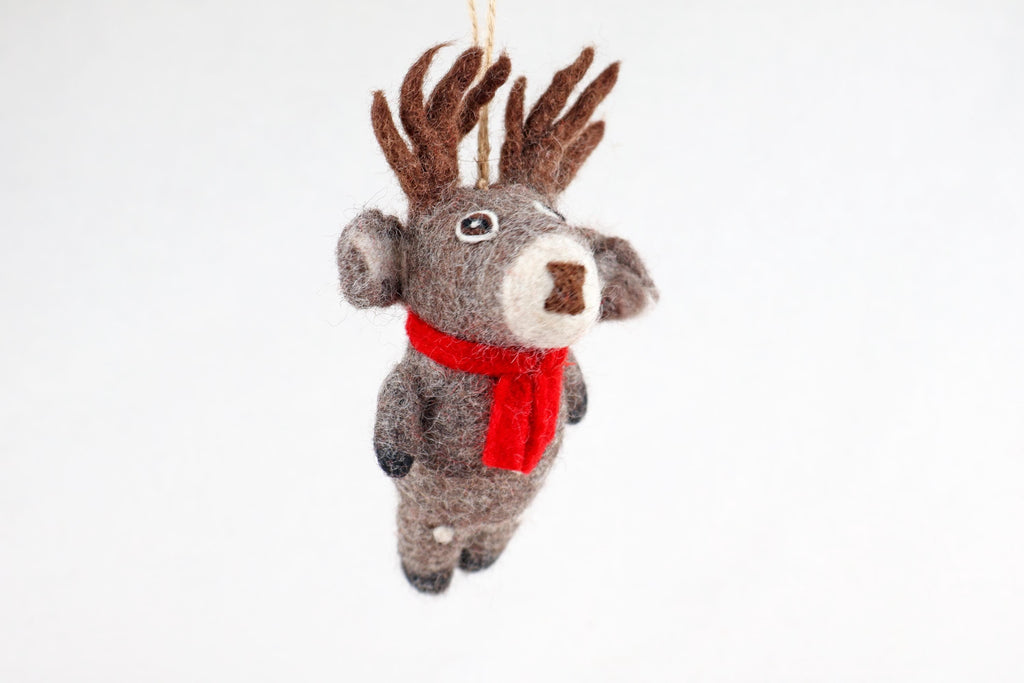 Weihnachtsanhänger Hirsch mit Schal I Christbaumschmuck I Weihnachtsdeko I Winter I Weihnachtsbaum I Hirsch aus Filz