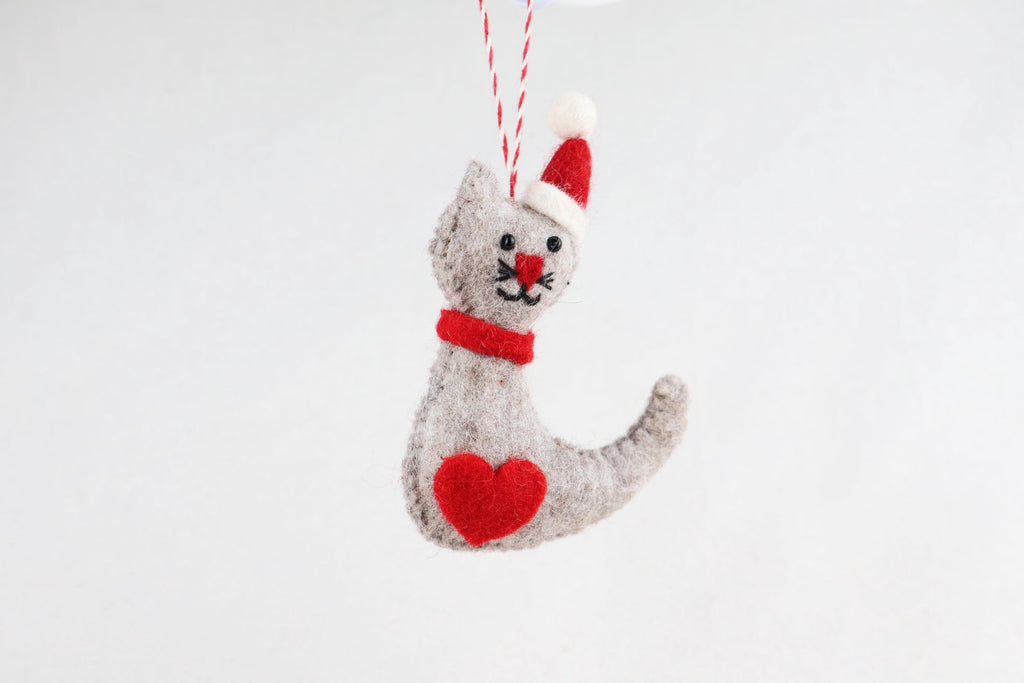 Weihnachtsanhänger Katze I Christbaumschmuck Weihnachtsdeko I Winter Weihnachtsbaum I Weihnachtskatze