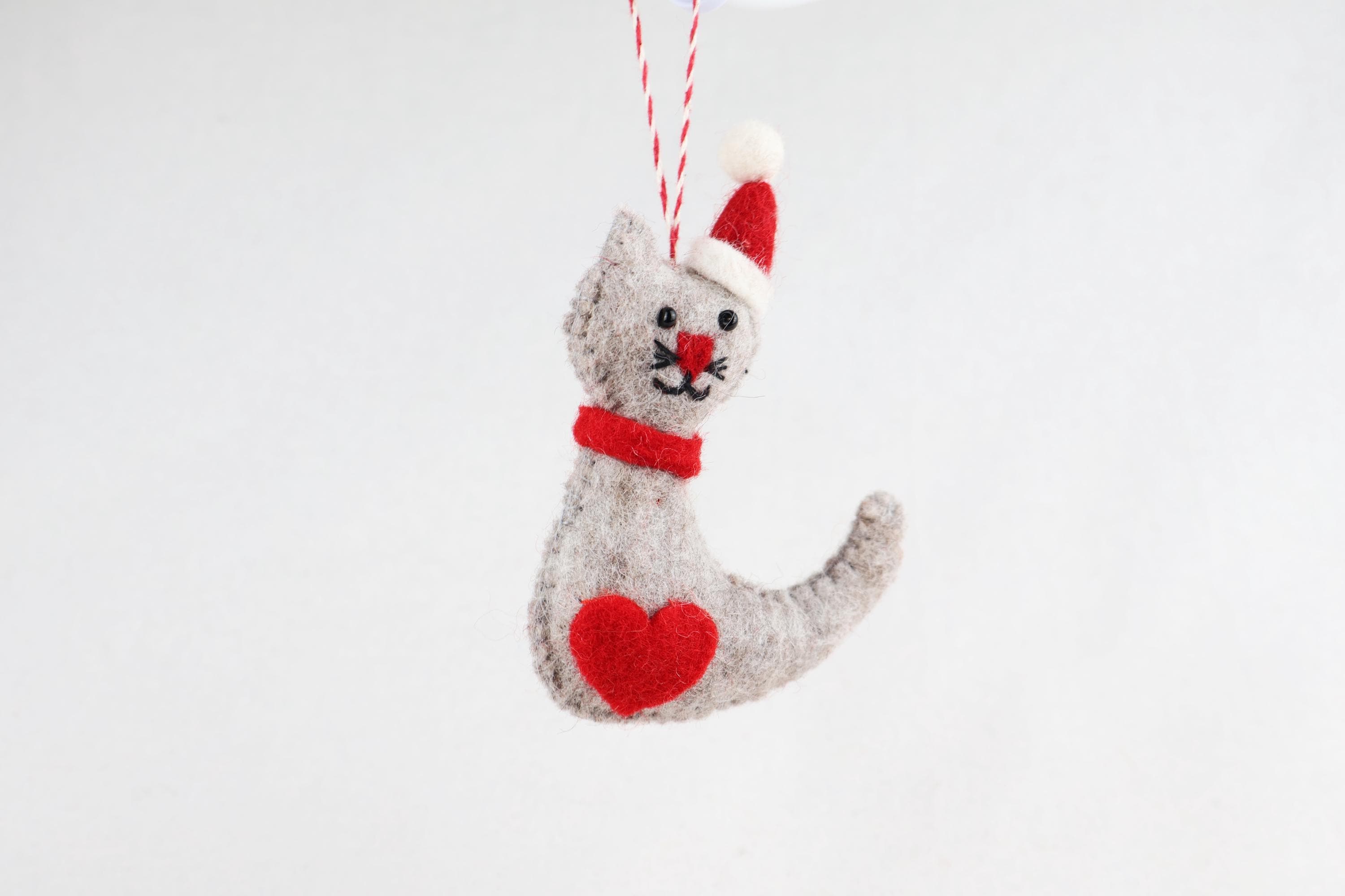 Weihnachtsanhänger Katze I Christbaumschmuck Weihnachtsdeko I Winter Weihnachtsbaum I Weihnachtskatze