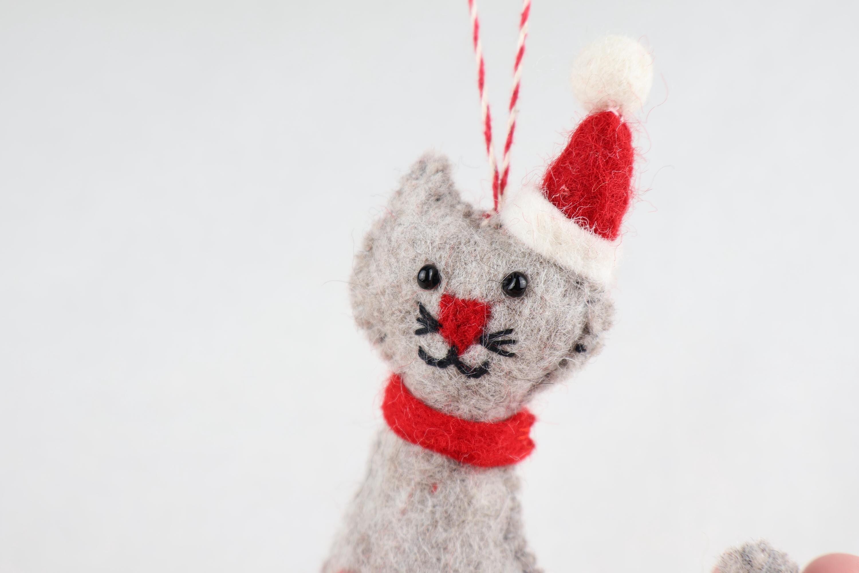 Weihnachtsanhänger Katze I Christbaumschmuck Weihnachtsdeko I Winter Weihnachtsbaum I Weihnachtskatze