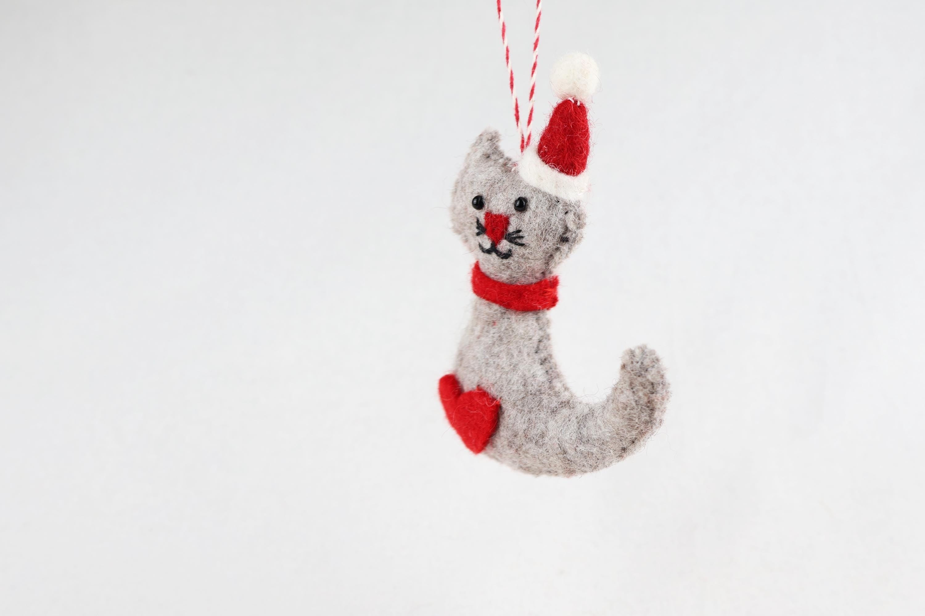 Weihnachtsanhänger Katze I Christbaumschmuck Weihnachtsdeko I Winter Weihnachtsbaum I Weihnachtskatze