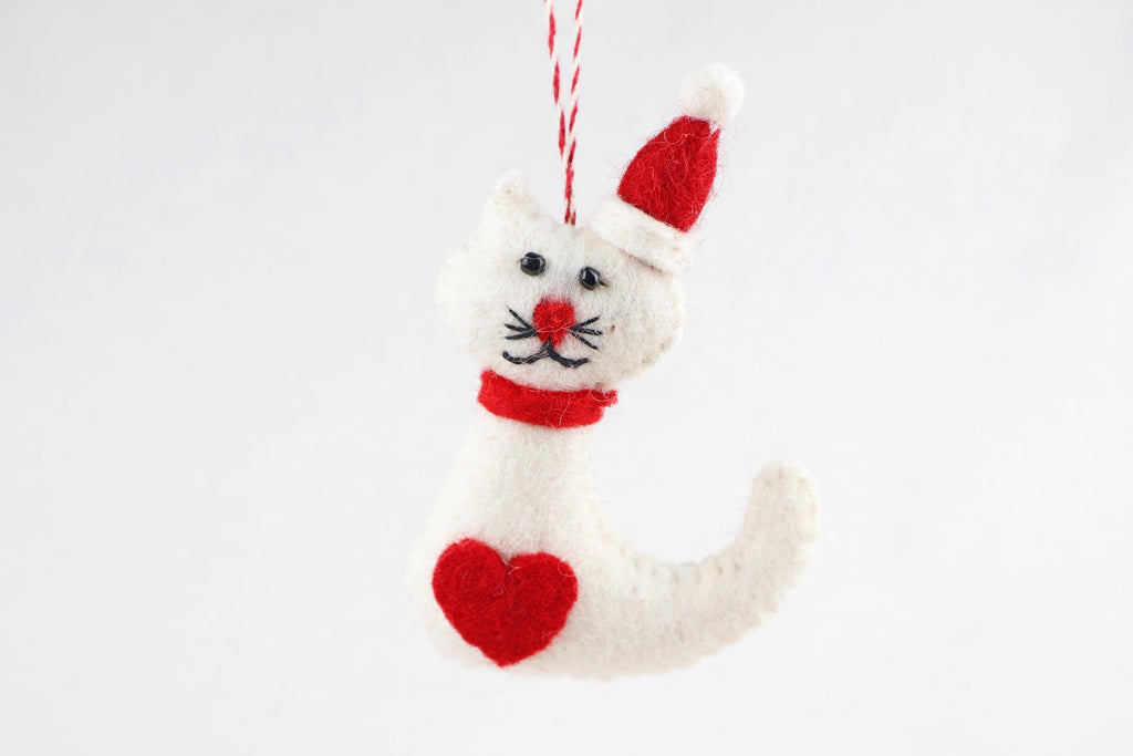 Weihnachtsanhänger Katze I Christbaumschmuck Weihnachtsdeko I Winter Weihnachtsbaum I Weihnachtskatze