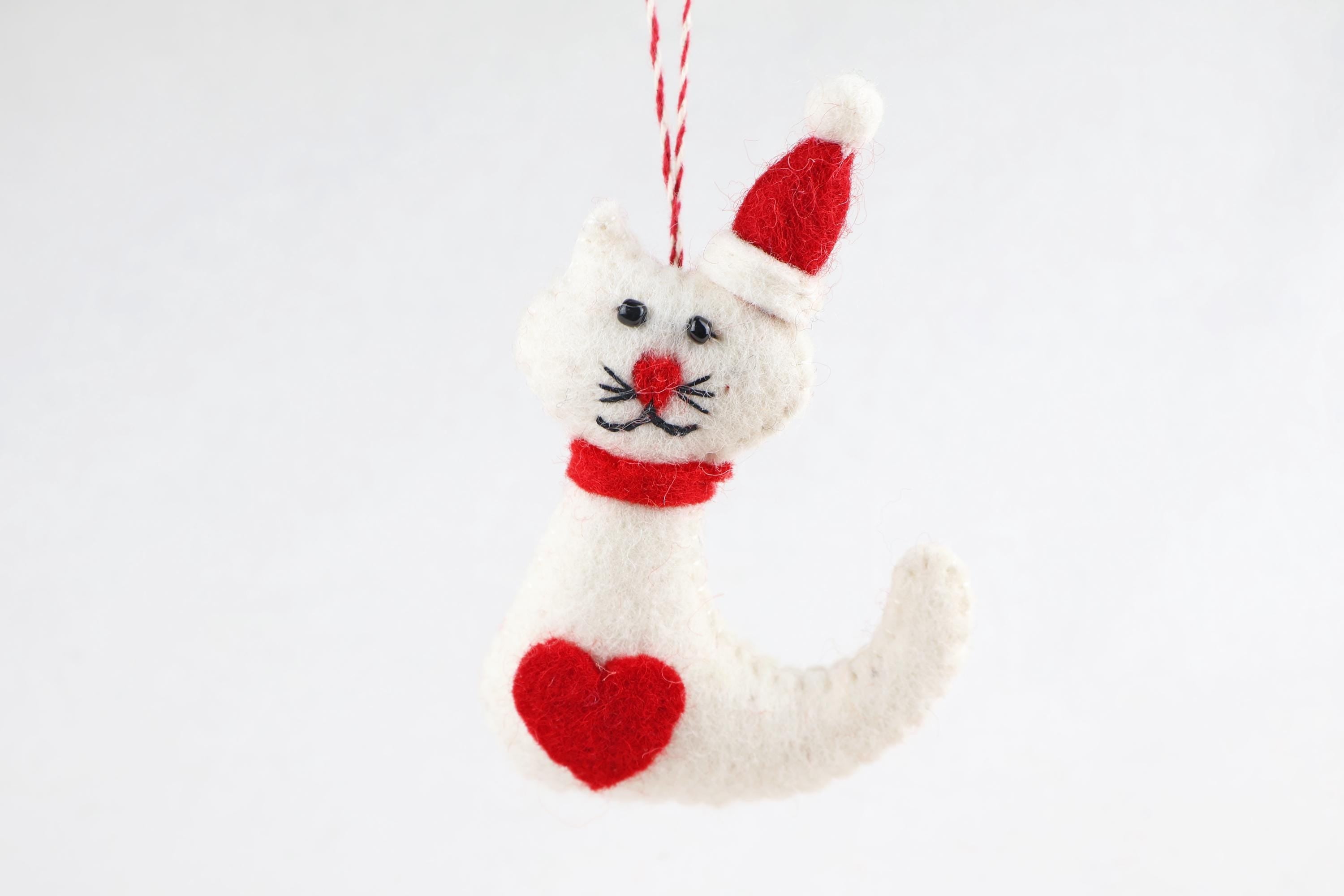 Weihnachtsanhänger Katze I Christbaumschmuck Weihnachtsdeko I Winter Weihnachtsbaum I Weihnachtskatze