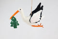 Anhänger Storch I Filz Christbaumschmuck I Weihnachtsdeko I Babyparty I Klapperstorch I Weihnachtsbaum