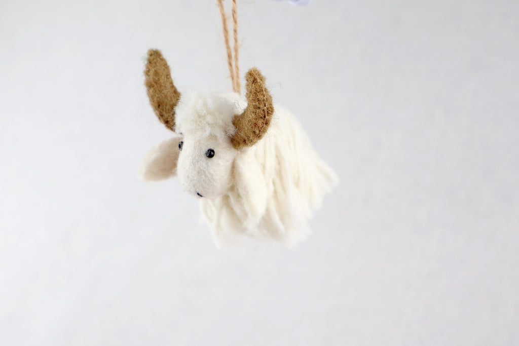 Filzanhänger Yak I Osterdeko I Christbaumschmuck I Weihnachtsdeko I Winter Weihnachtsbaum I Weihnachtsyak