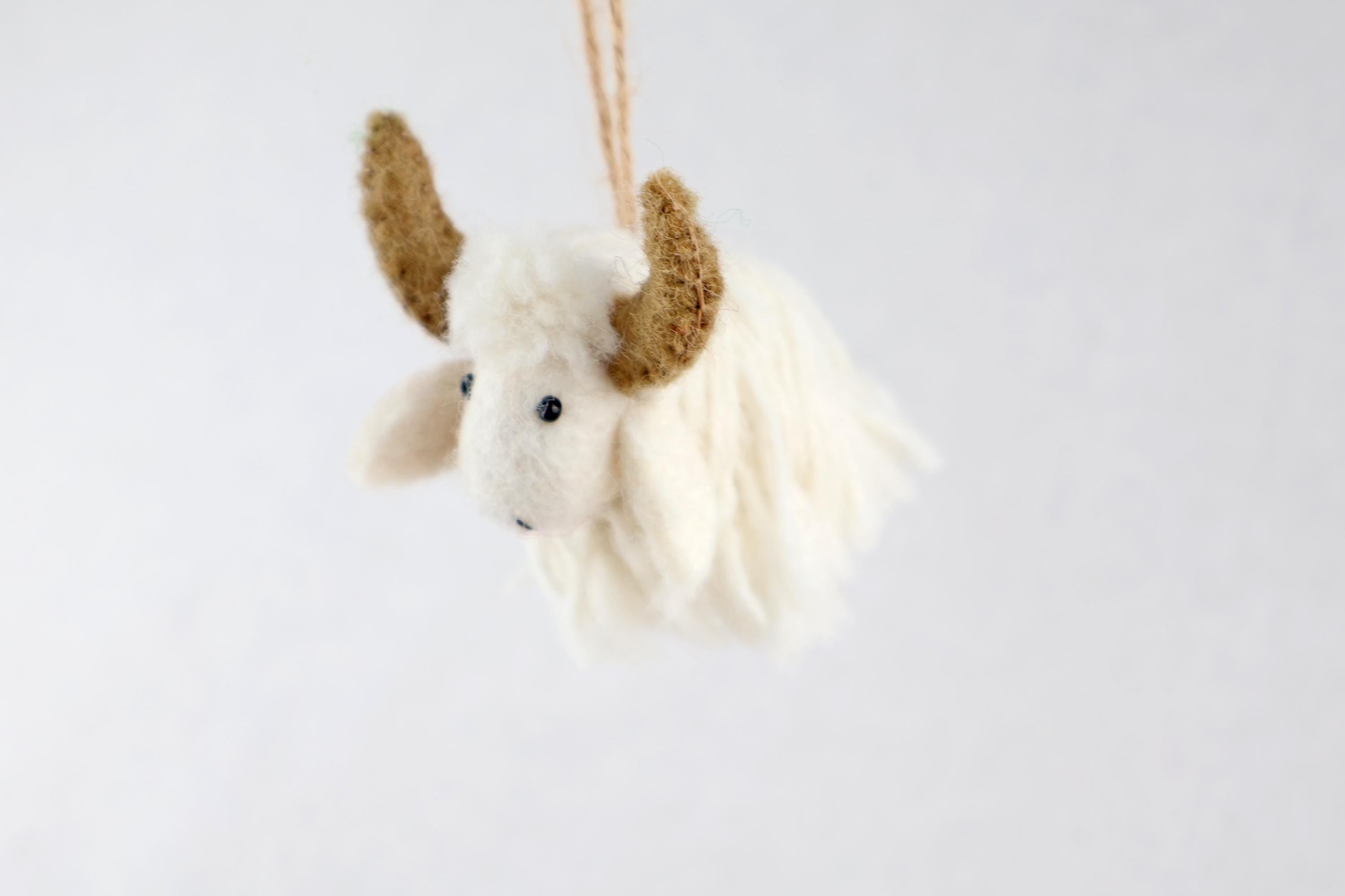 Filzanhänger Yak I Osterdeko I Christbaumschmuck I Weihnachtsdeko I Winter Weihnachtsbaum I Weihnachtsyak