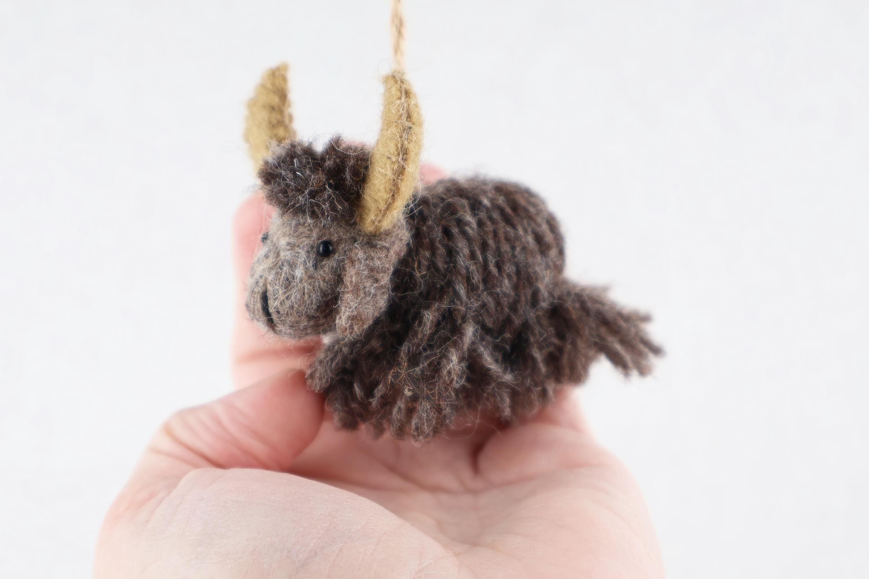 Filzanhänger Yak I Osterdeko I Christbaumschmuck I Weihnachtsdeko I Winter Weihnachtsbaum I Weihnachtsyak