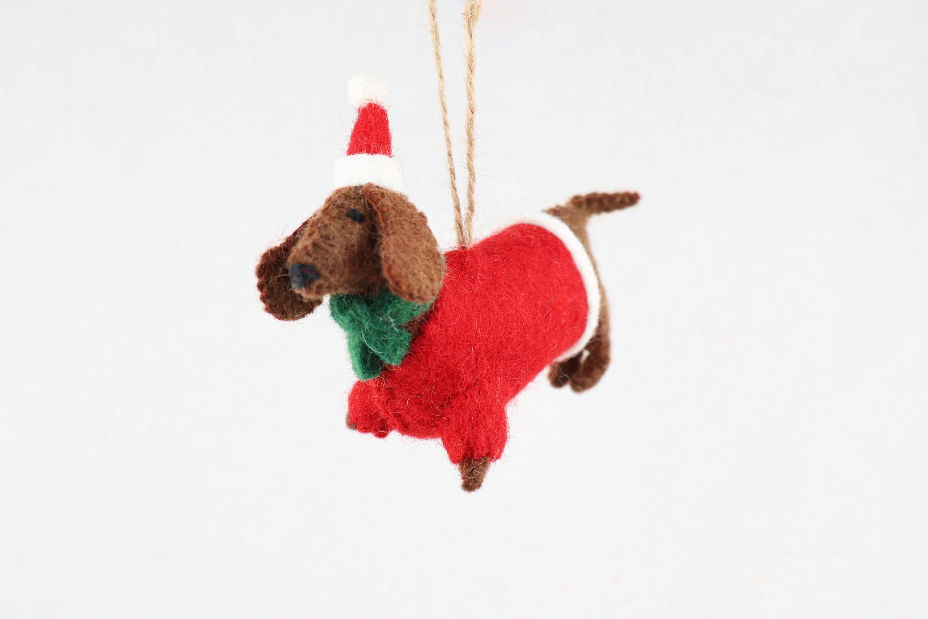 Weihnachtsanhänger Weihnachtsdackel I Filz Christbaumschmuck I Weihnachtsdeko I Weihnachtsdackel mit Mütze I Hundeanhänger