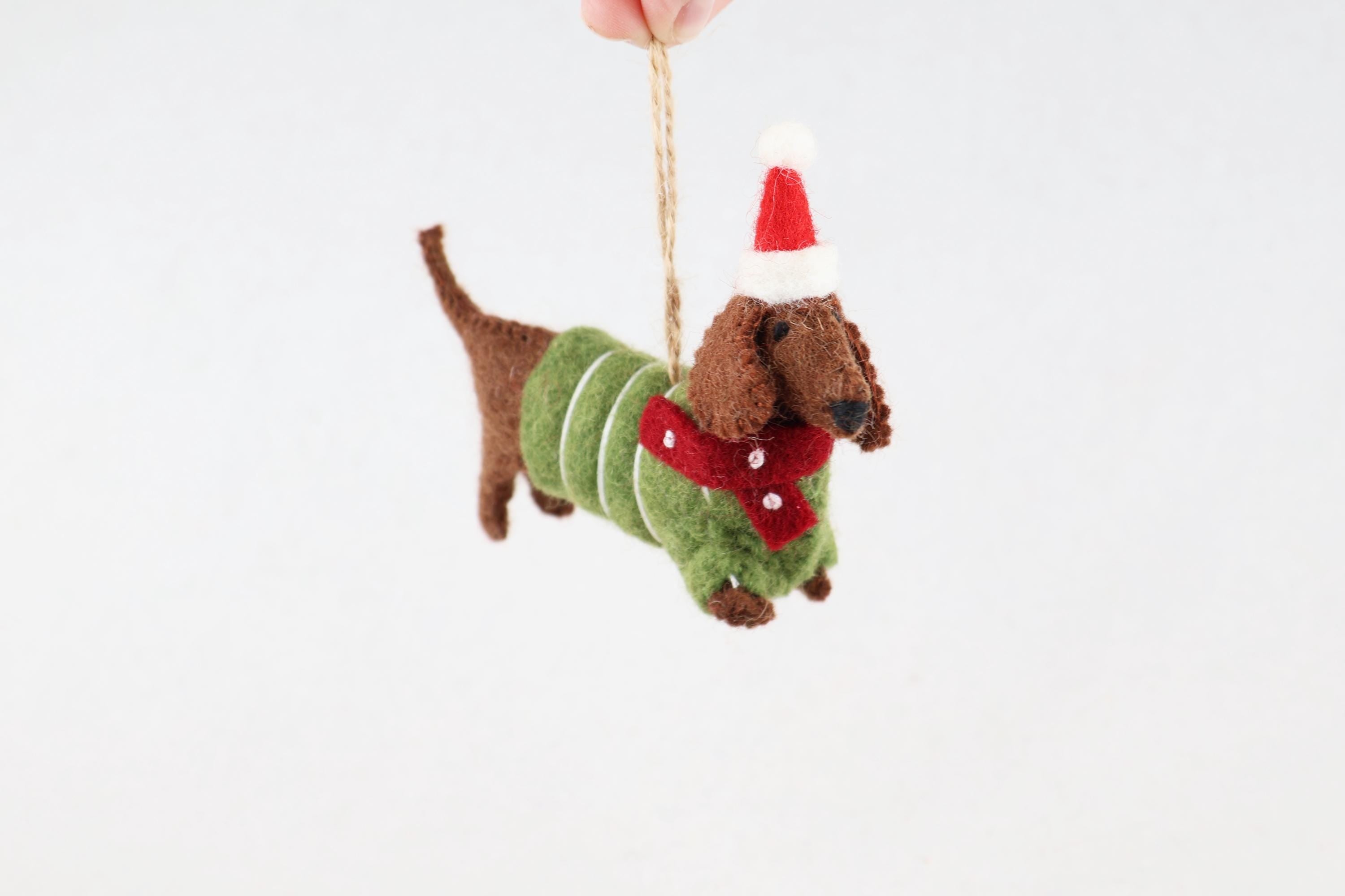 Weihnachtsanhänger Dackel aus Filz I Filz Christbaumschmuck I Weihnachtsdeko I Weihnachtsdackel mit Mütze I Hundeanhänger