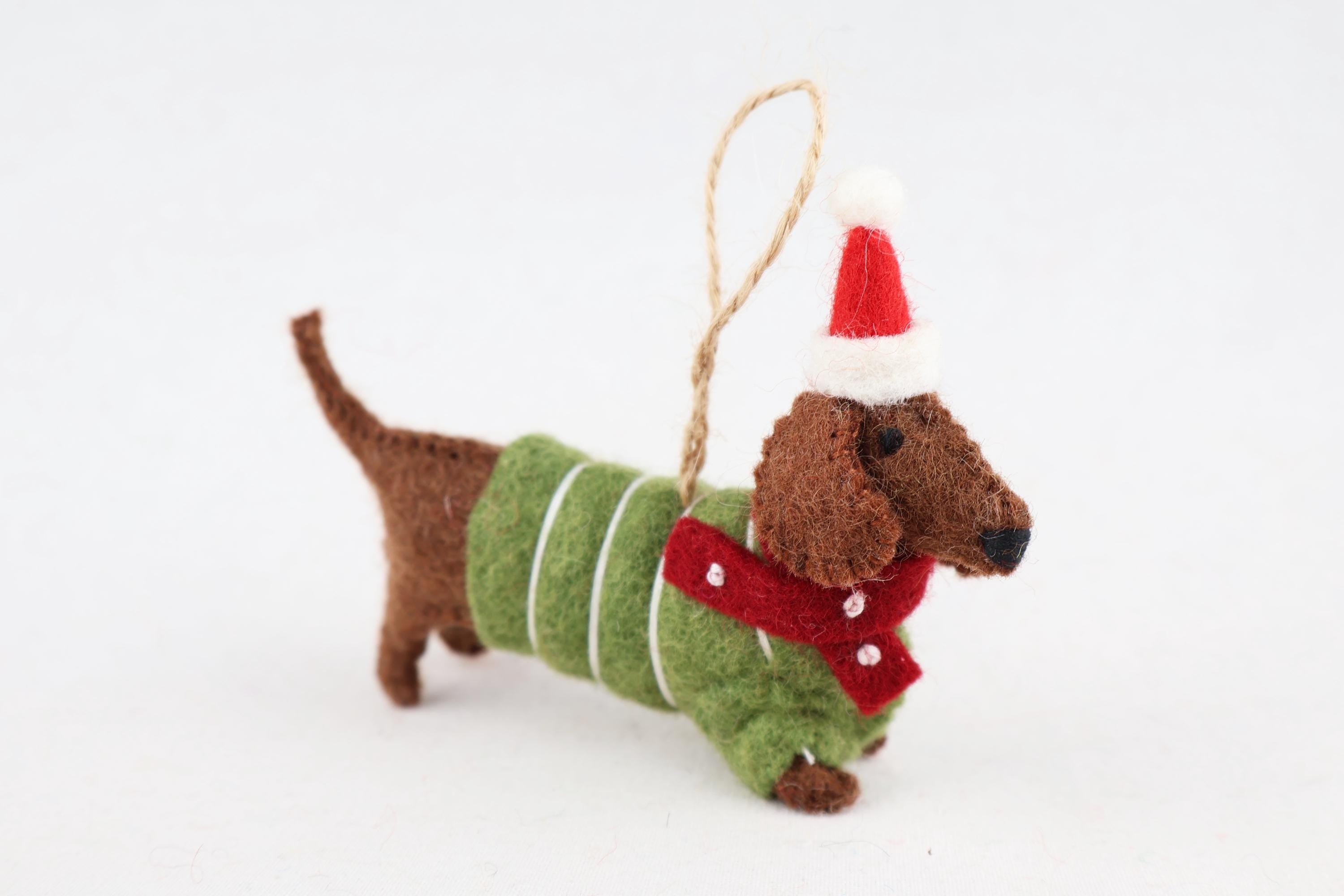 Weihnachtsanhänger Dackel aus Filz I Filz Christbaumschmuck I Weihnachtsdeko I Weihnachtsdackel mit Mütze I Hundeanhänger