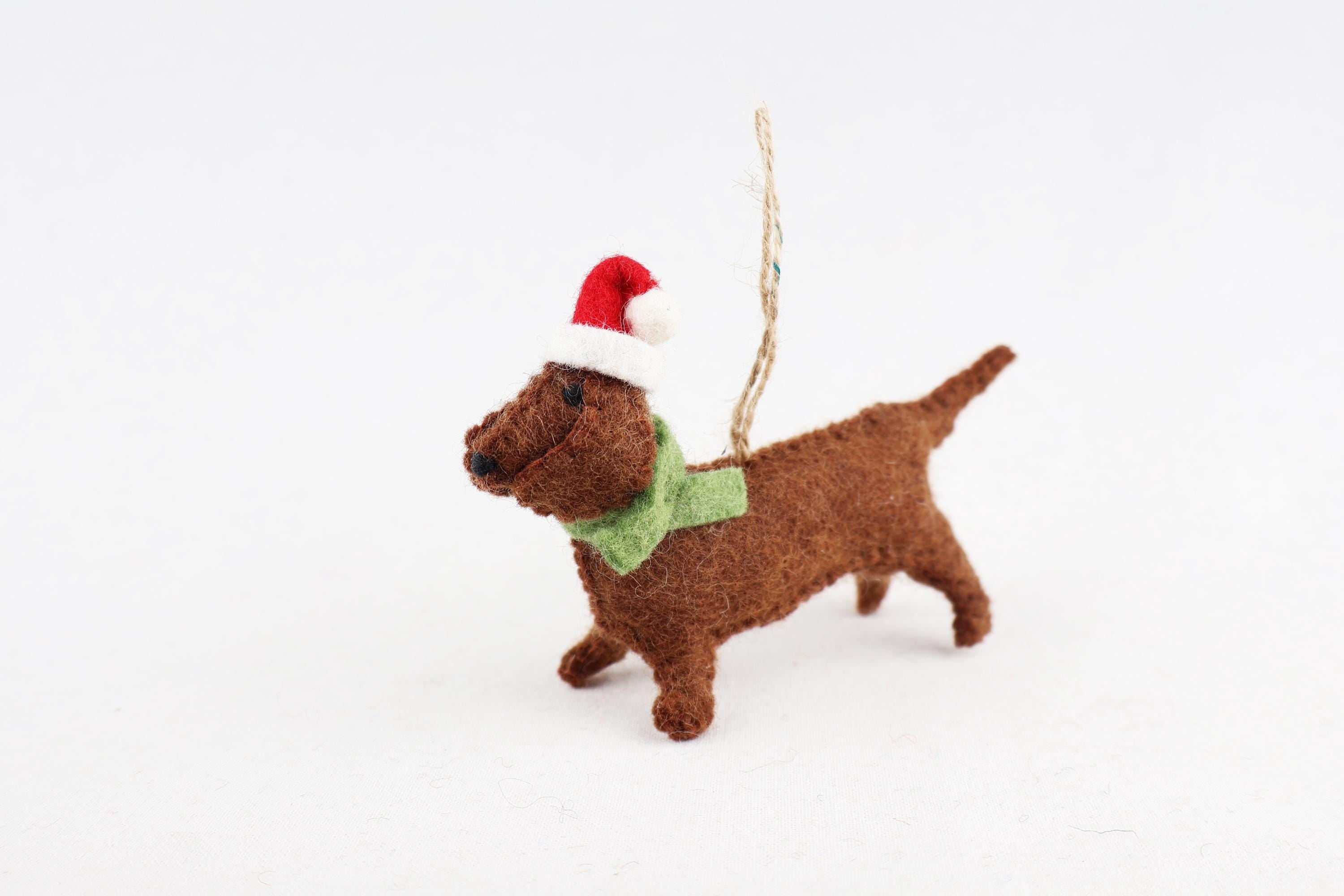 Weihnachtsanhänger Dackel aus Filz I Filz Christbaumschmuck I Weihnachtsdeko I Weihnachtsdackel mit Mütze I Hundeanhänger