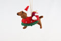 Weihnachtsanhänger Dackel aus Filz I Filz Christbaumschmuck I Weihnachtsdeko I Weihnachtsdackel mit Mütze I Hundeanhänger