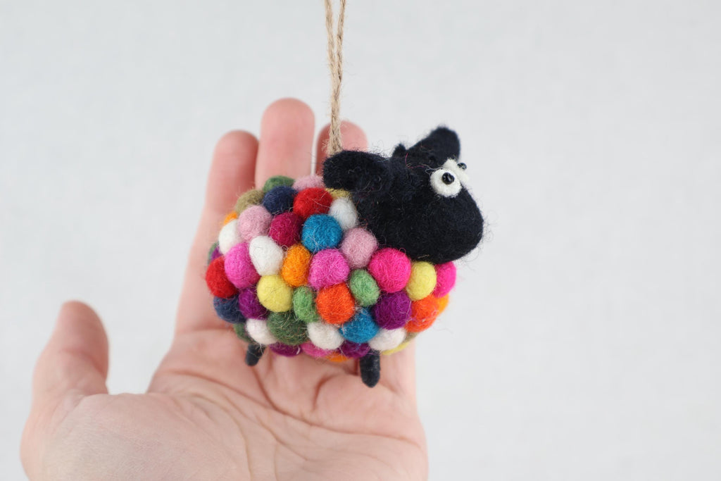Weihnachtsanhänger buntes Schaf I Christbaumschmuck Weihnachtsdeko I Winter Weihnachtsbaum I Weihnachtsschaf