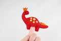 Fingerpuppe roter Dinosaurier aus Filz I Spielzeug Montessori I Geschichten erzählen I bunte Fingerpuppe