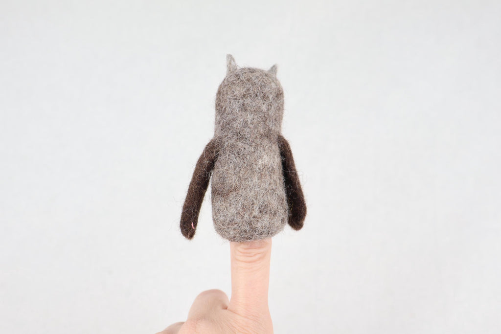 Niedliche Fingerpuppe Eule aus Filz I Fingerspiel I Waldtiere I Uhu I Spielzeug Montessori I Geschichten erzählen