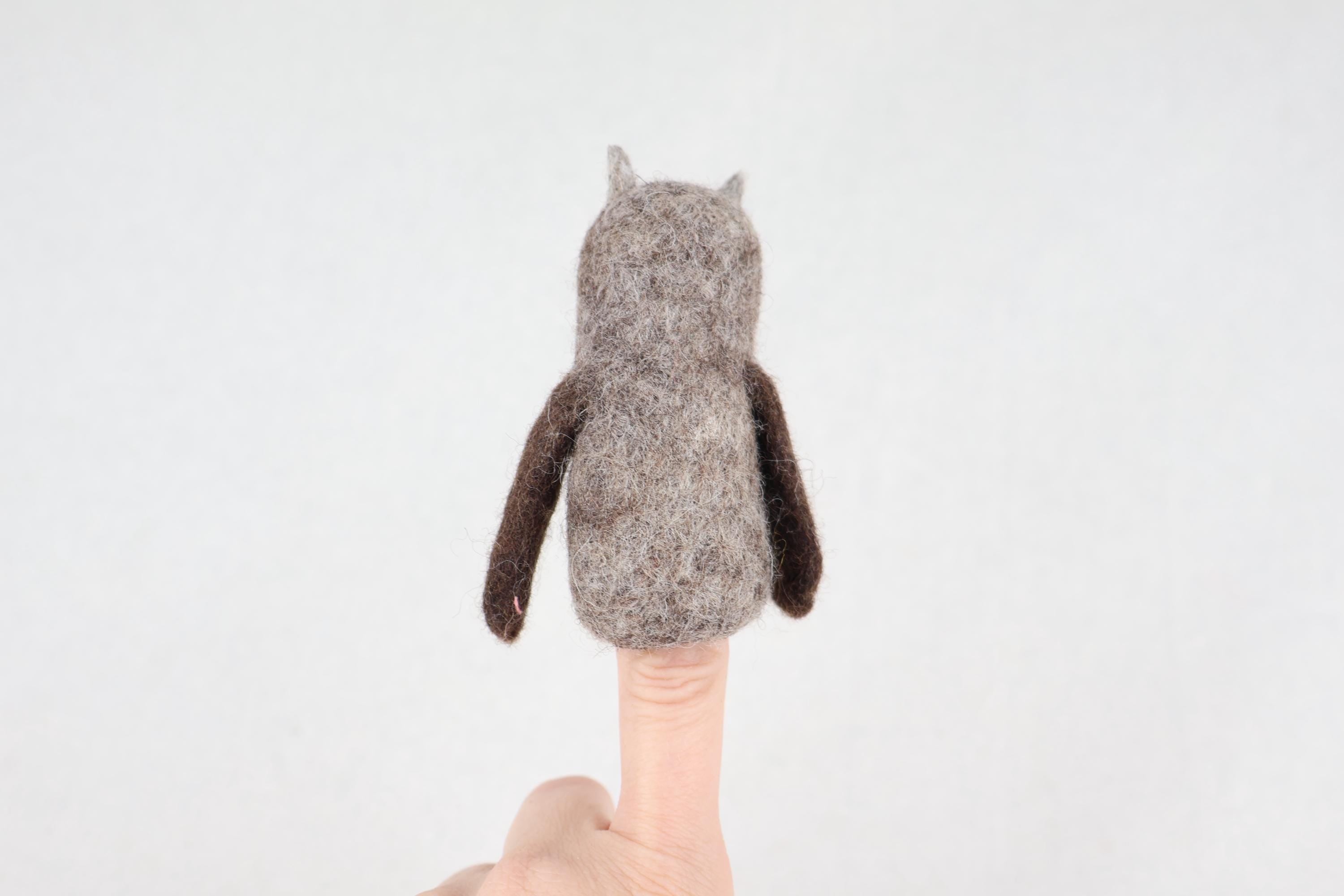 Niedliche Fingerpuppe Eule aus Filz I Fingerspiel I Waldtiere I Uhu I Spielzeug Montessori I Geschichten erzählen