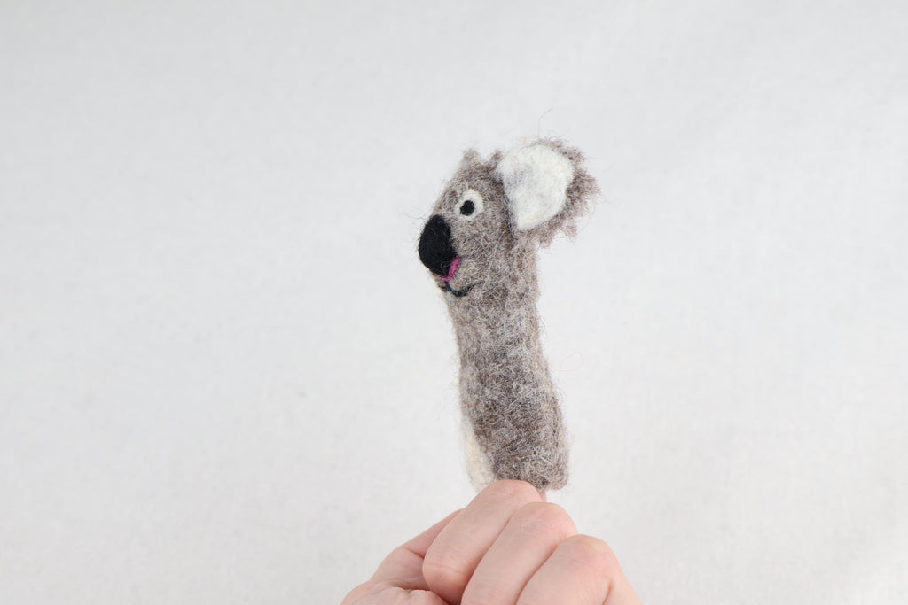 Niedliche Fingerpuppe Koala aus Filz I Spielzeug Montessori I Geschichten erzählen I Koalabär