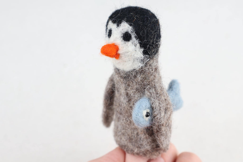 Niedliche Fingerpuppe Pinguin aus Filz I Fingerspiel I Meerestiere I Fische I Spielzeug Montessori I Geschichten erzählen I Seetiere