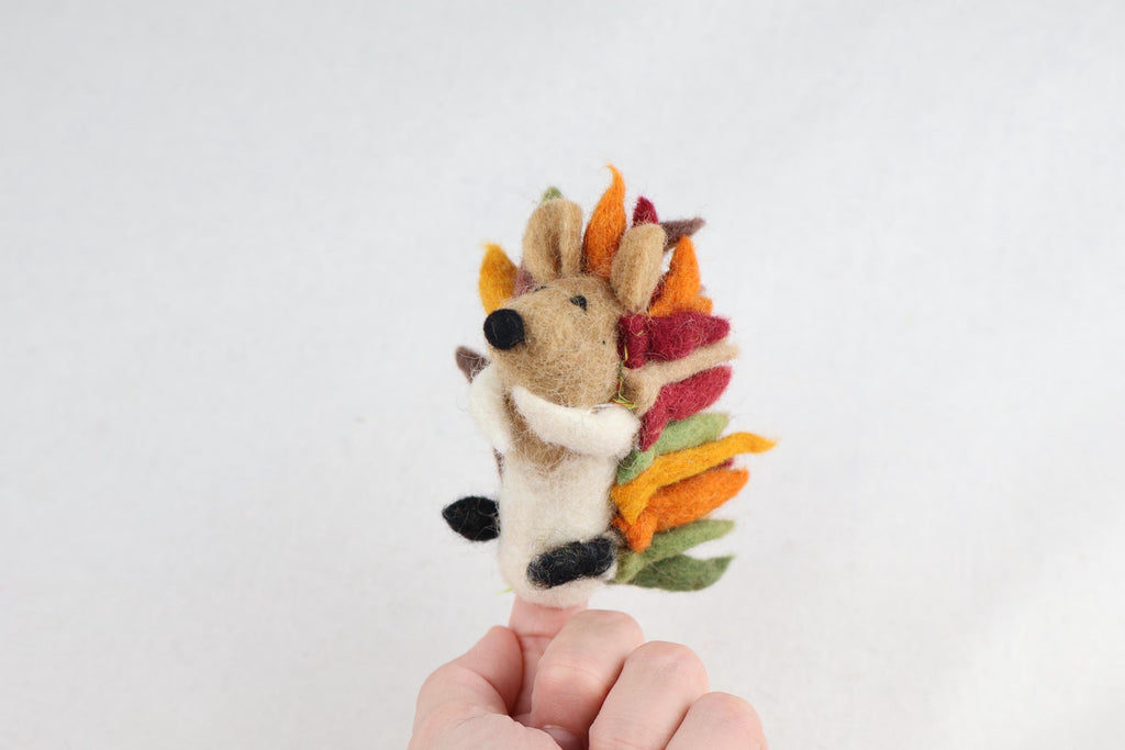 Niedliche Fingerpuppe Igel aus Filz I Fingerspiel I Waldtiere I heimische Tiere I Spielzeug Montessori I Geschichten erzählen
