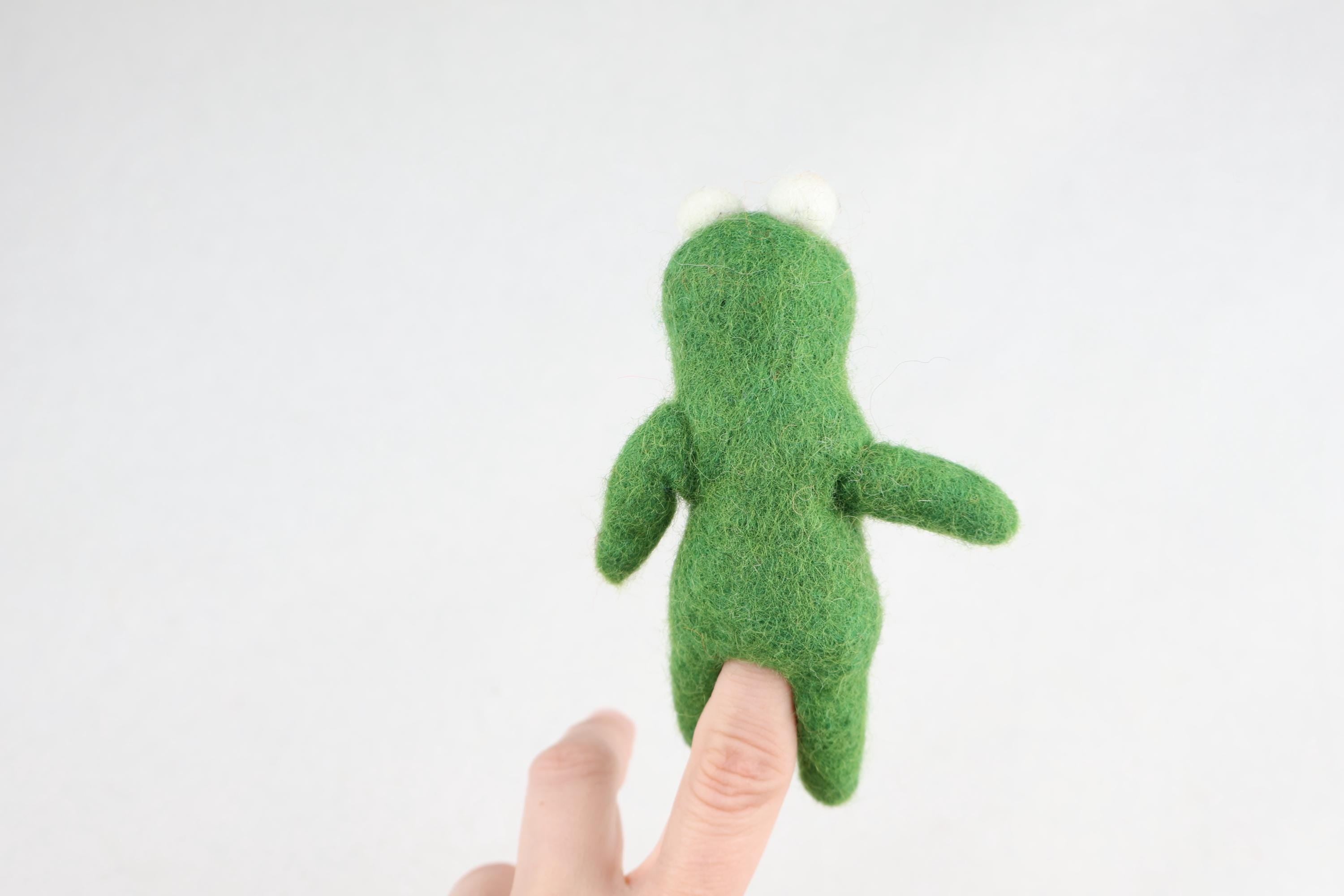 Niedliche Fingerpuppe Frosch aus Filz I Fingerspiel I Waldtiere I heimische Tiere I Spielzeug Montessori I Geschichten erzählen